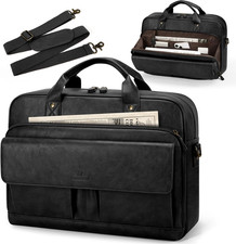 Mens Laptop Bag 15.6 Inch Leather Briefcase Vintage Messenger Bag Water picture