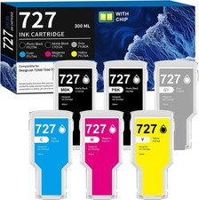 727 Ink Cartridges for DesignJet T2500 T930 Printer, 6 Pack  picture