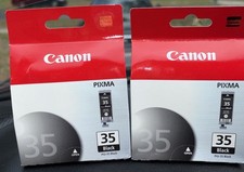2 Original Canon Pixma PGI-35 Black Ink Cartridge - New picture