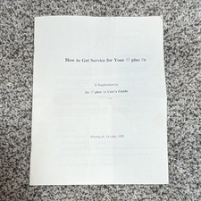 Apple How to Get Service for Your  / Plus  e Supplement Manual (Vintage) picture