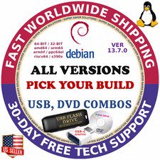 DEBIAN OS 13.7.0 LINUX 32-BIT 64-BIT DVD/USB, CINNAMON, XFCE, MATE, GNOME, KDE picture