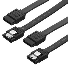 80cm SATA 3.0 Cable, 2 Pack Straight High Speed Data Cable, Black picture