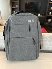 Legendary computer Gray Solid Polyester Padded Laptop Backpack w/ USB Port 15 in picture