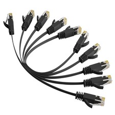Cat 6 Flat Ethernet Cable 1 Ft/5 Pack, High Speed Slim Short Patch Cables Intern picture