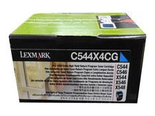 Lexmark C544X4CG Cyan Extra High Yield Toner Cartridge 4k Genuine OEM Original picture