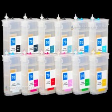 12 Pack Empty Refillable ink cartridge Kit for HP 70 DesignJet Z3100 130ml picture