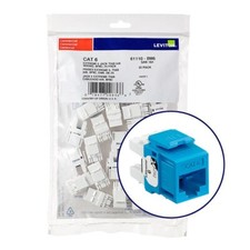 Leviton 61110-BL6 Extreme Category 6 UTP Quickport Jack Blue 25-pack picture