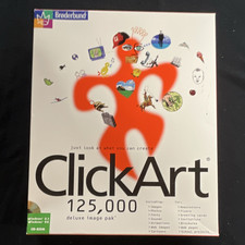 Broderbund ClickArt 125,000 Deluxe Image Pak CD-ROM Set 9 Disc Windows 3.1/95 picture