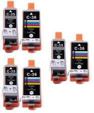 6PK PGI-35BK CLI-36C Ink Cartridges Premium Set for Canon iP100 iP110 TR150 picture