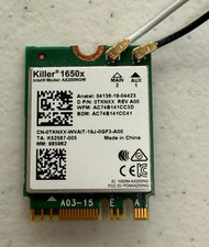 Dell Killer 1650x AX200NGW WiFi 6 Bluetooth M.2 Card 0TKNXX Antennas picture