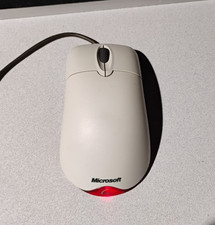Vintage Microsoft Wheel Mouse Optical USB White Tested Working Y2K picture