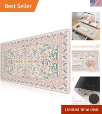 Elegant Pink Floral Desk Mat 35.4x15.7in - Non-Slip, Water-Resistant Mouse Pad picture