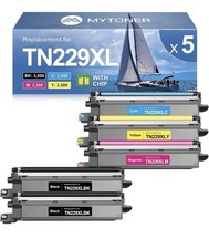 MYTONER TN229XL 5 Pack High Yield Toner Cartridge Black Cyan Magenta Yellow picture