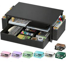 Spacrea Computer Monitor Stand with Drawer and 2 Pen Holders Black picture