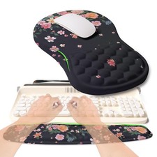2in1 Ergonomic Keyboard Wrist Rest Massage Mouse Pad Memory Foam Set picture