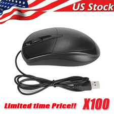 USB 2.0 Optical Wired Scroll Wheel Mouse PC Laptop Notebook Desktop Black Lot picture