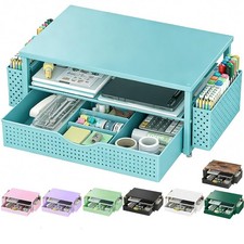 Spacrea Computer Monitor Stand with Drawer and 2 Pen Holders, Blue picture