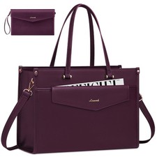 LOVEVOOK Laptop Bag for Women, 15.6'' Tote 15.6 inch, Dark Purple  picture