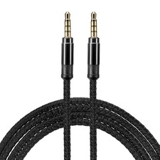 2Pcs Aux Cable 3.5mm Male to Male Nylon Braided 10Ft Auxiliary Cord Black picture