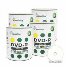 400 Smartbuy 16X DVD-R 4.7GB White Top Non Printable Blank Recording Disc picture