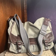 Fossil Canvas Leather Buckle Accents Adjustable Classic messenger tote  picture