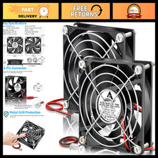 2-Pack 80mm x 25mm Brushless DC Cooling Fans - 24V 2 Pin for 3D Printers, UPS, I picture