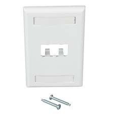 PACK OF 10 Panduit CFPL2WHY 2-Port Mini-Com Faceplate, Labeled Series, White picture