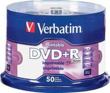 50 VERBATIM Life Series DVD+R 16X 4.7GB White Inkjet Printable Spindle 98492 picture