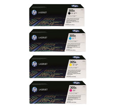 HP 305A Toner Set 4 Pack Black Cyan Magenta Yellow . New Sealed Box picture