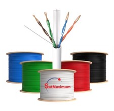 Cat6A UTP 1000ft Solid Copper Ethernet Cable 23AWG 10Gbps High-Speed Wire LOT picture