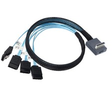 OCuLink PCI-Express SAS SFF-8611 4i 90 degree to 4X SATA 7P connection cable picture