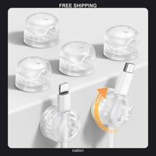 5 Pack Clear Cable Organizers with 360° Swivel and Strong Adhesive picture