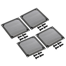 4Pcs 92mm Fan Filter Grills w Screw Aluminum Frame Stainless Steel Mesh Black picture