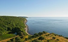 Landscape nature sea coast forest denmark sky Custom Gaming Mat Desk picture