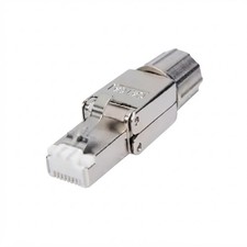 Cat7 Cat6A STP Metal Toolless RJ45 Shielded Ethernet Cable Connector Plug Set picture