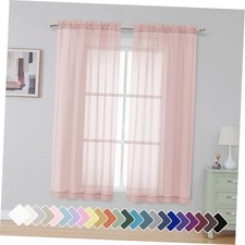 Sheer Curtains 63 Inch Length 2 Panels for 42