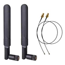 2 x 8dBi 2.4GHz 5GHz 5.8GHz Dual Band WiFi RP-SMA Male Antenna+2 x 35CM U.FL/... picture