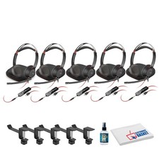 5x Poly Blackwire 5220 Stereo USB-C Headset with USB-C to USB-A Adapter Bundle picture