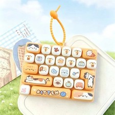 26-Key Clicker Fidget Keychain Anti Stress Keyboard Keycap Toy picture