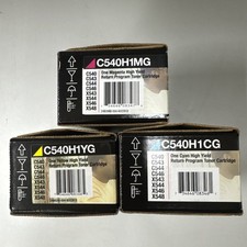 Set Of 3 CMY Lexmark Toners C540H1CG C540H1YG C540H1MG New Sealed picture