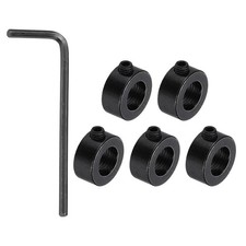 5Pack Shaft Lock Collar 6.05mm Bore 11mm OD 5mm H Collar Set, Black picture