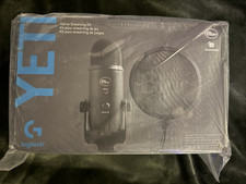 Logitech G Yeti USB Condenser Mic Cardioid Black Mute Button Headphone Jack picture