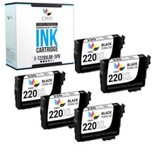 CMYi 5X Replacement 220XL Black Ink Cartridges Fits Epson Workforce WF2630 2750 picture