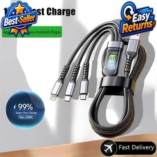 100W 3-in-1 USB Fast Charging Cable Nylon Braided Type-C Micro USB Universal picture