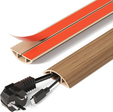 5Ft Self-Adhesive Floor Cord Cover, 1.2''W Cord Hider, Brownwood picture