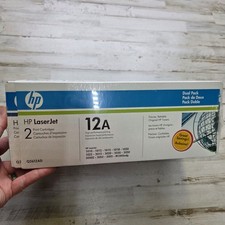 HP 12A Toner Cartridge Black Genuine OEM Q2612AD New Sealed 2 Pack Set 2pk Lot picture
