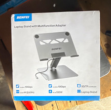 BENFEI Aluminum Laptop Stand Docking Station USB-C HDMI USB 3.0 Silver picture
