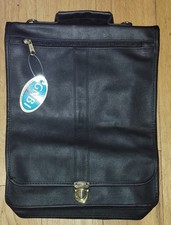 NEW GNBI Soft Shell Black Faux Leather Attaché/Lap Top Bag Adjustable Strap picture