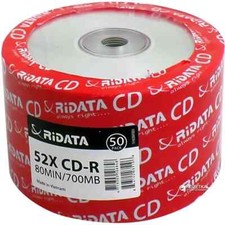 50 RITEK RIDATA 52X Blank CD-R CDR Branded Logo 700MB Recordable Media Disc picture