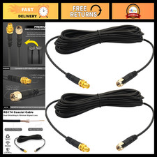 WiFi Antenna Extension Cable 2-Pack, 5m RG174, RP-SMA Male/Female, Heavy-Duty picture